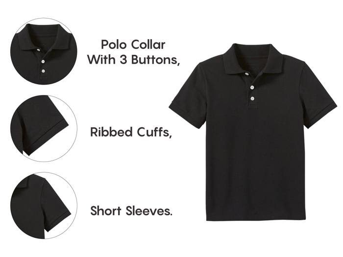 10-Pack School Uniform Tagless Polo Tshirt for Little Boys & Big Boys